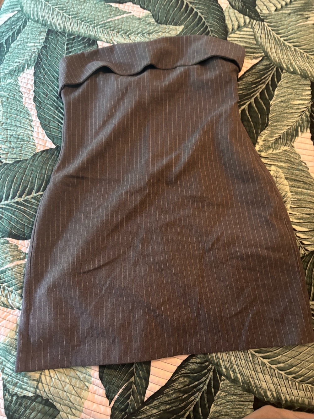 Zara Gray Pinstripe strapless dress